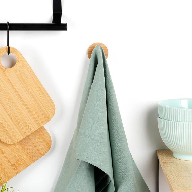 Vilde, haczyk, wieszak samoprzylepny, drewniany, metalowy, czarny, 5-3,5 cm