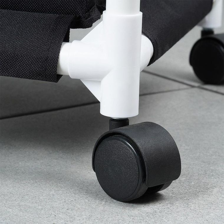 Vilde, kosz na pranie na kółkach, trzykomorowy, 137l