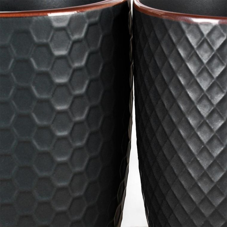 Vilde, kubki ceramiczne, czarne, 400 ml, 4 szt.