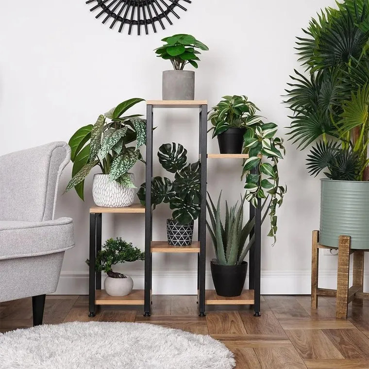 Vilde, kwietnik metalowy 6-poziomowy, 80 cm