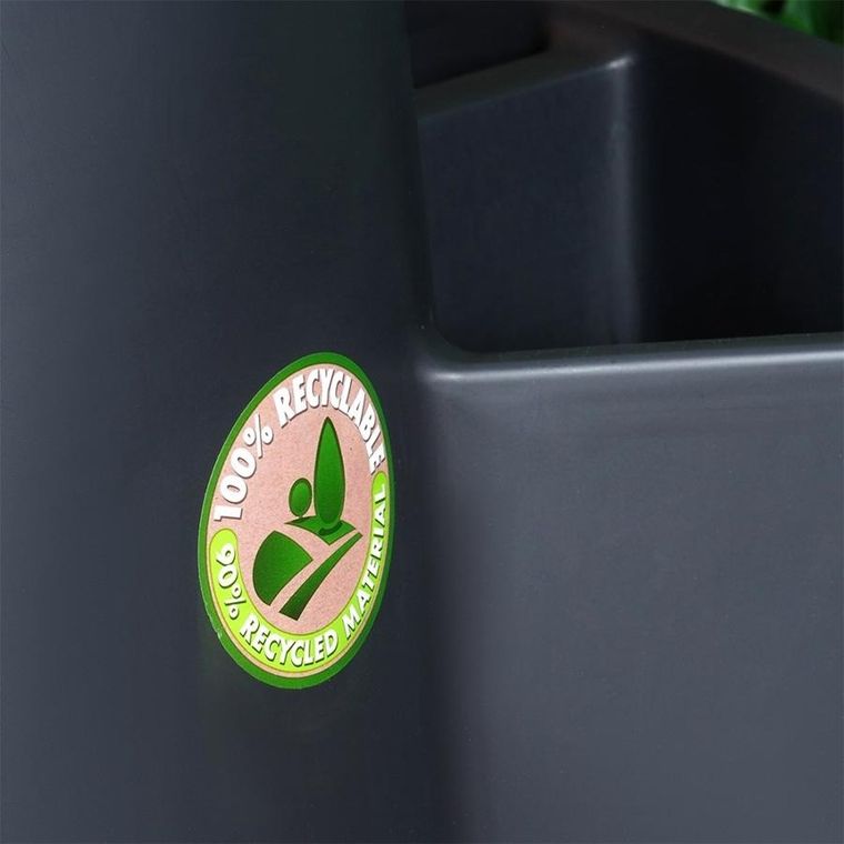 Vilde, kwietnik ogrodowy plastikowy, spiralny, czarny, 53-43,5-32,5 cm