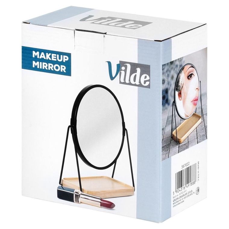 Vilde, lusterko kosmetyczne, dwustronne, 18,5-10,5-20 cm