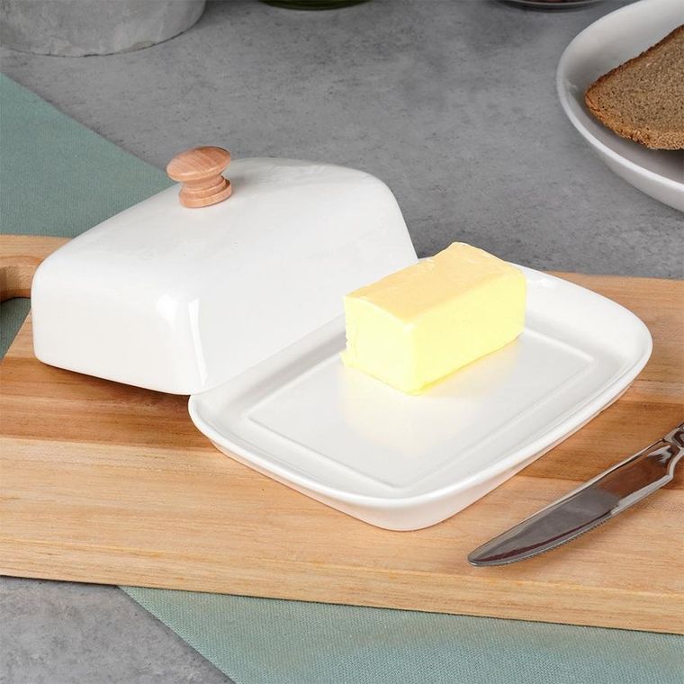 Vilde, maselniczka ceramiczna, biała