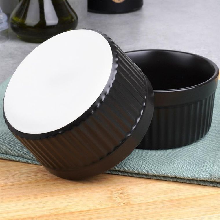 Vilde, miseczki do zapiekania, porcelanowe, czarne, 260 ml, 2 szt.