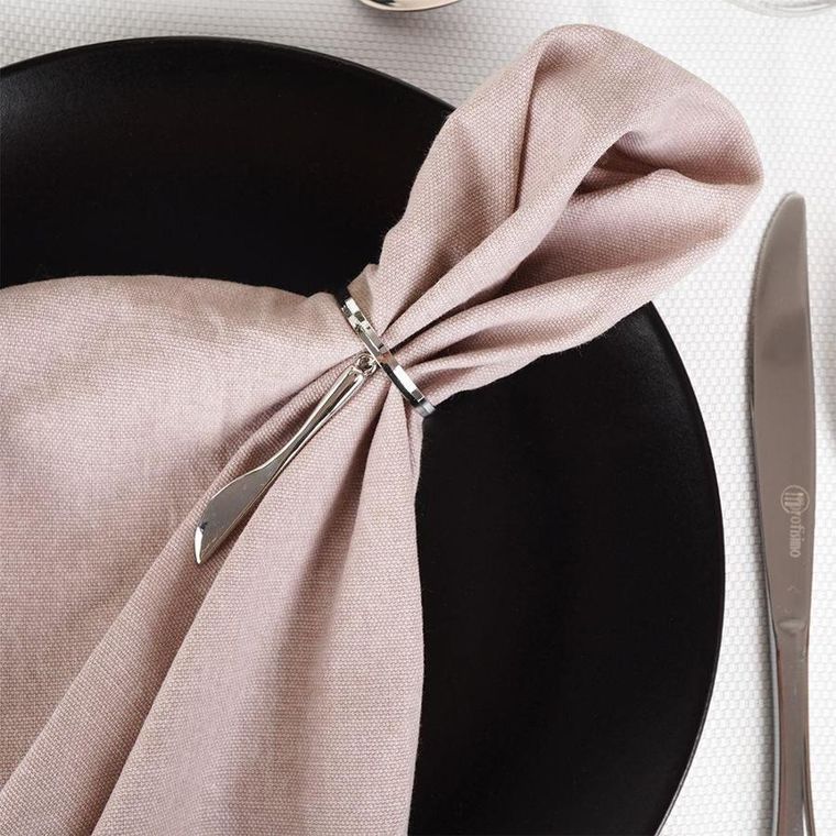 Vilde, obrączki na serwetki metalowe srebrne sztućce, 4 szt.