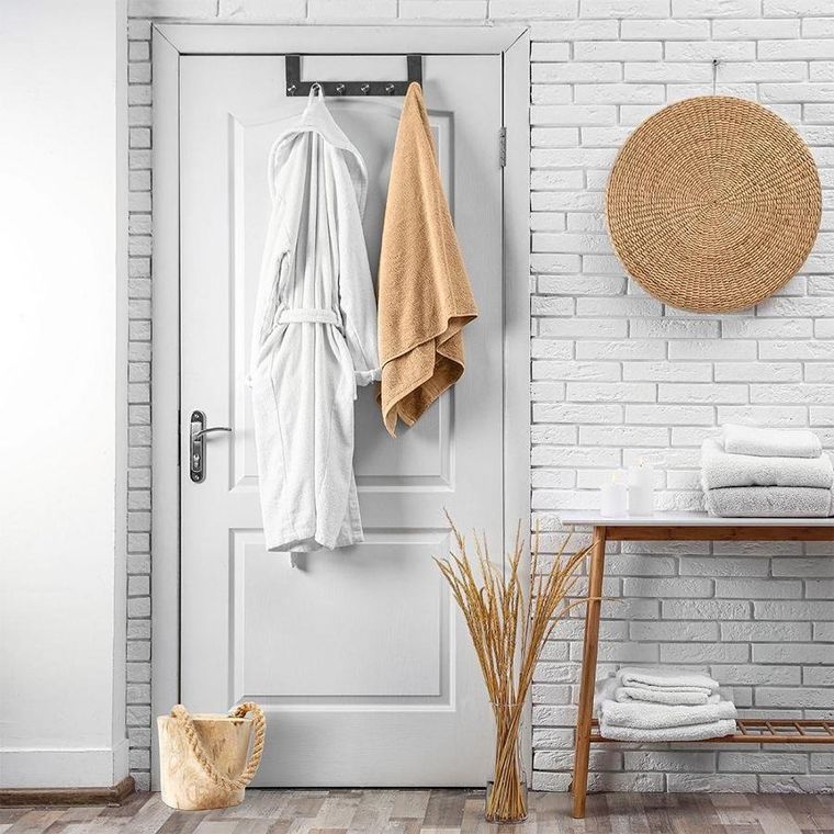 Vilde, odbojnik ogranicznik do drzwi drewniany z liną, 15 cm