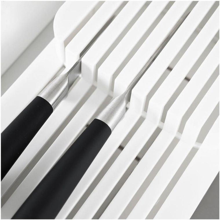 Vilde, organizer do szuflady na noże kuchenne, biały, 39-14.5-7.5 cm