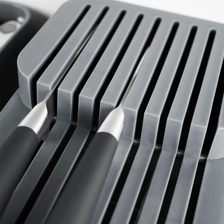 Vilde, organizer do szuflady na noże kuchenne, szary, 39-14.5-7.5 cm