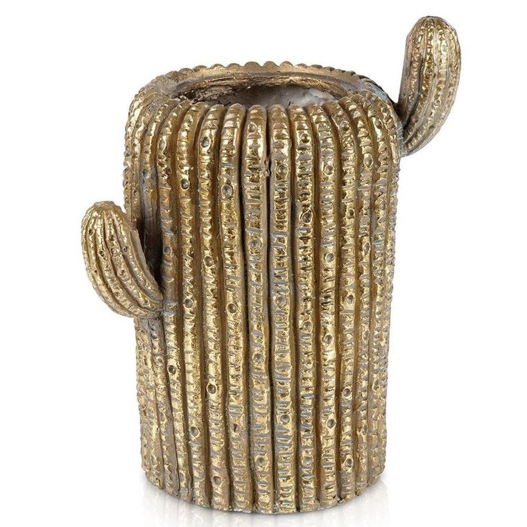 Vilde, osłonka na doniczkę, złota kaktus, 34.5 cm