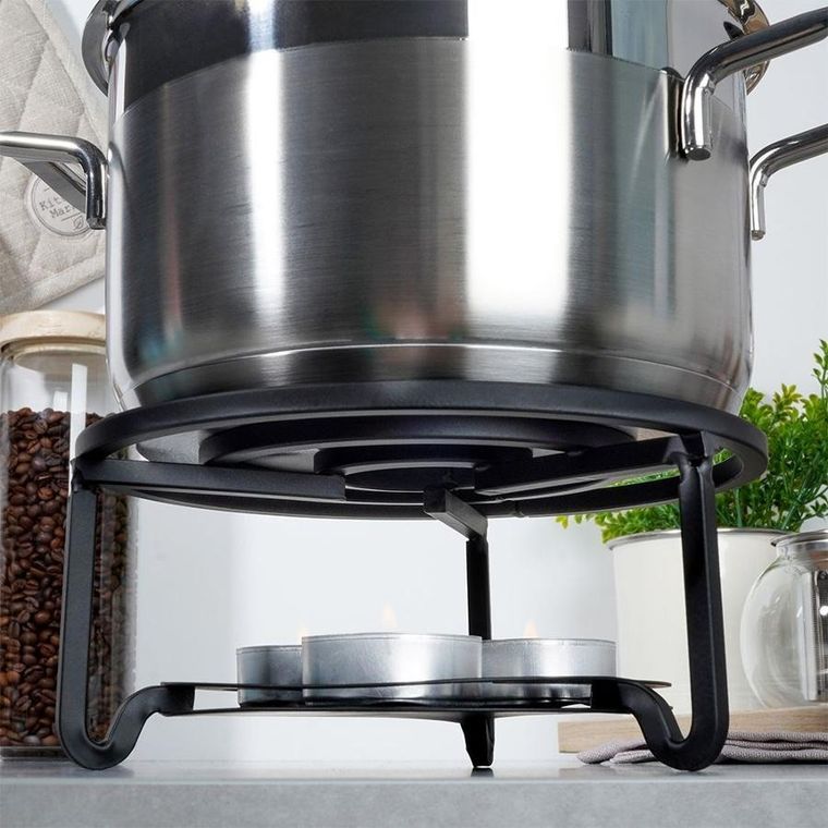 Vilde, podgrzewacz pod dzbanek do herbaty, metalowy, czarny