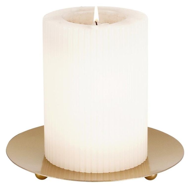 Vilde, podstawka pod świece, metalowa, złota, 12 cm