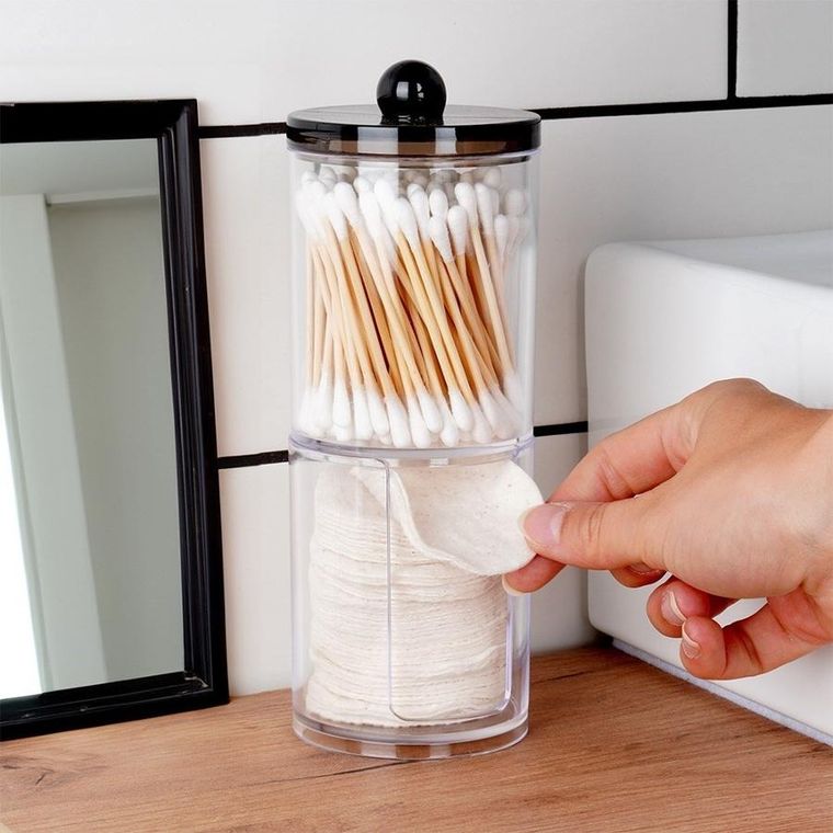 Vilde, pojemnik na patyczki i płatki kosmetyczne, dwupoziomowy