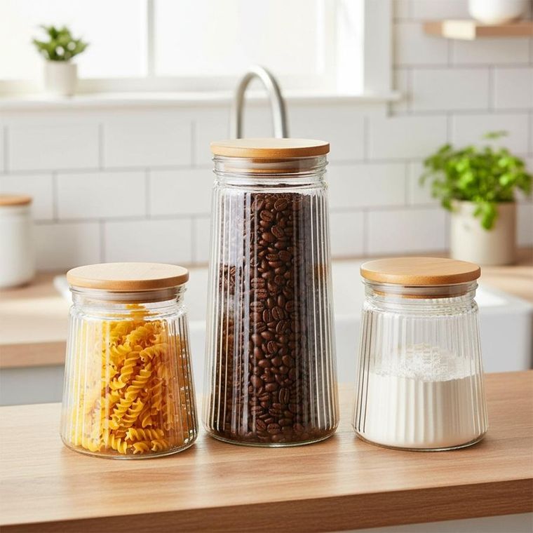 Vilde, pojemnik na produkty sypkie, szklany z pokrywką i uszczelką, 1l