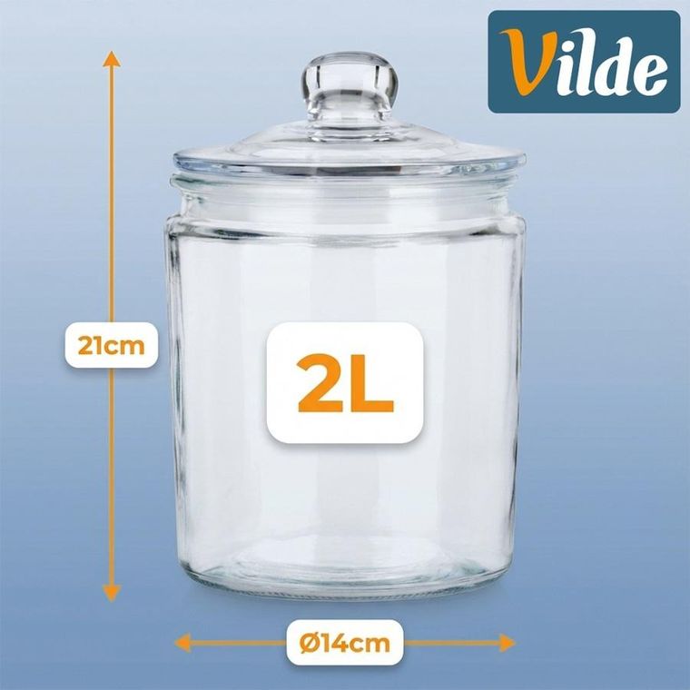 Vilde, pojemnik szklany z pokrywką i uszczelką, 2 l