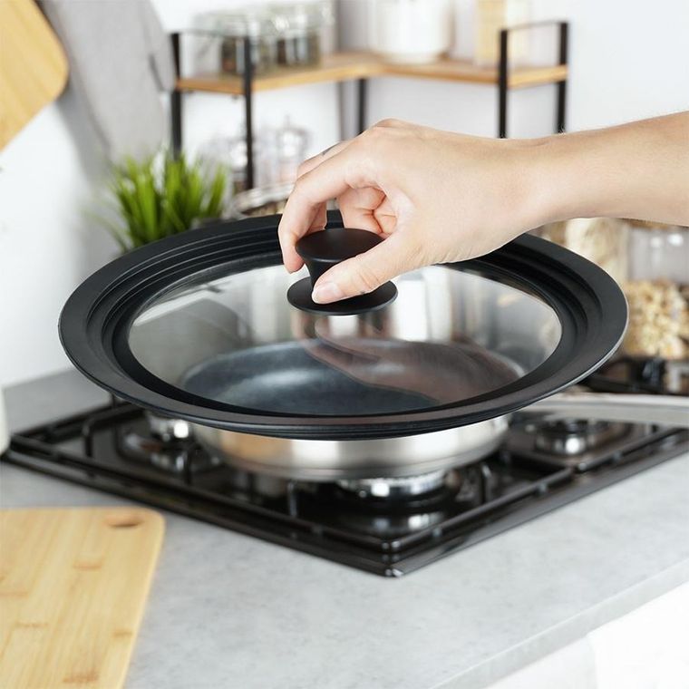 Vilde, pokrywka szklana silikonowa, uniwersalna, 24/26/28 cm