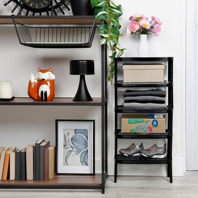 Vilde, półka kuchenna, czarna, 31-22-14,5/11,5 cm