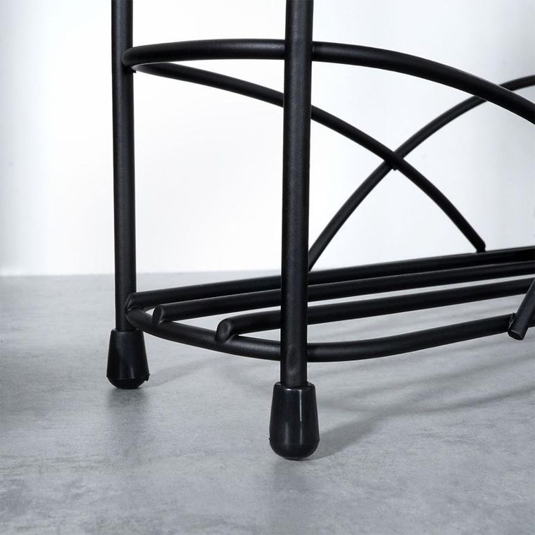 Vilde, półka na przyprawy, metalowa, czarna, 33.5-6.5-33.5 cm