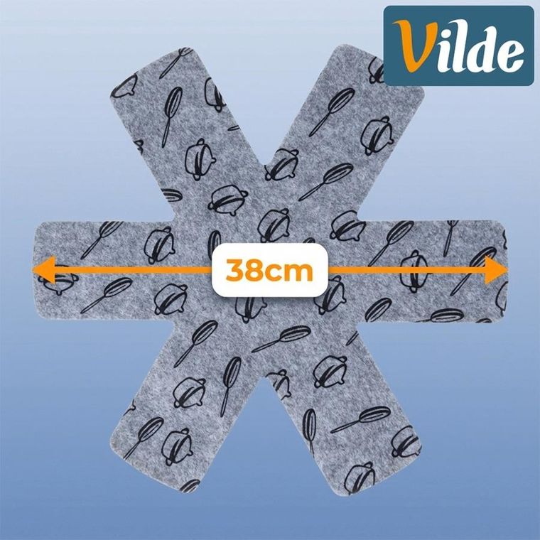 Vilde, przekładki ochronne do patelni, filcowe, 38 cm, 3 szt.