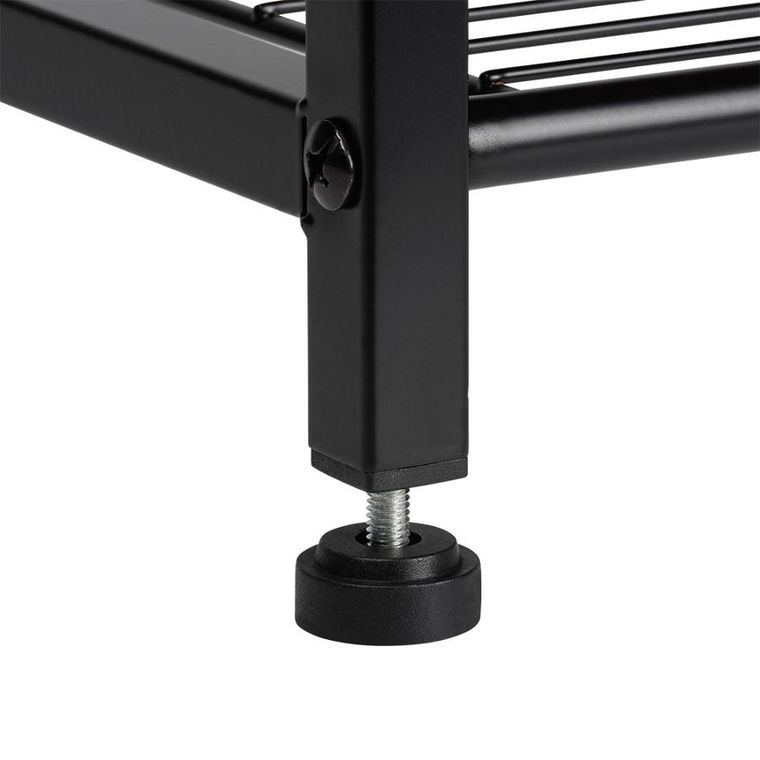 Vilde, regał na buty, 4-poziomowy, metalowy, czarny, 60-30-57 cm