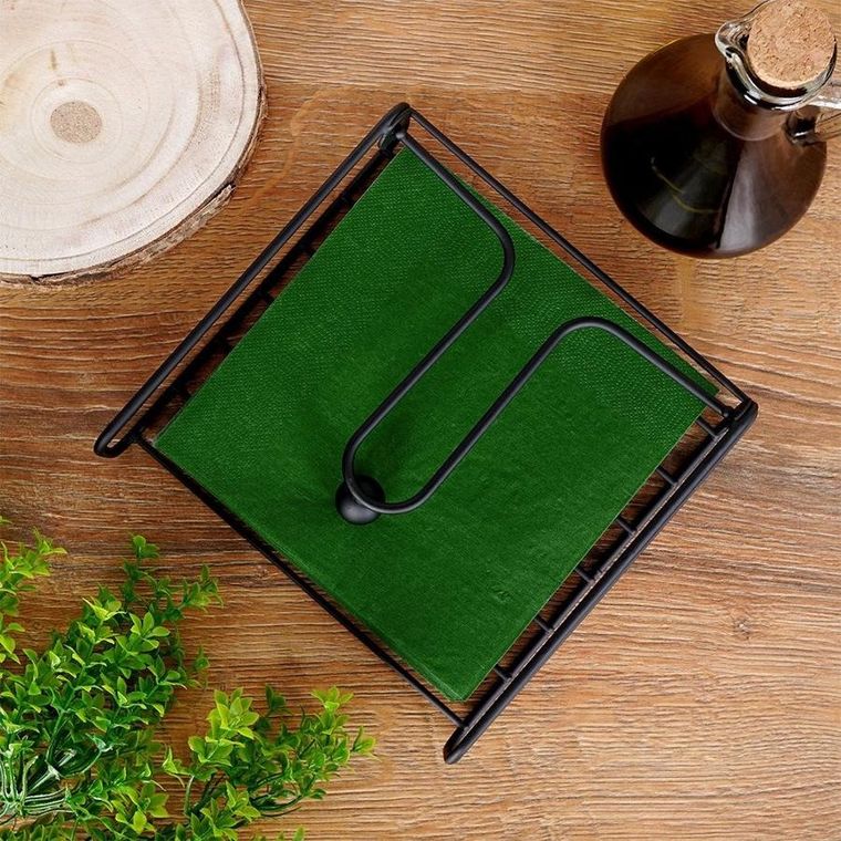 Vilde, serwetnik, metalowy czarny, 19-19.5 cm