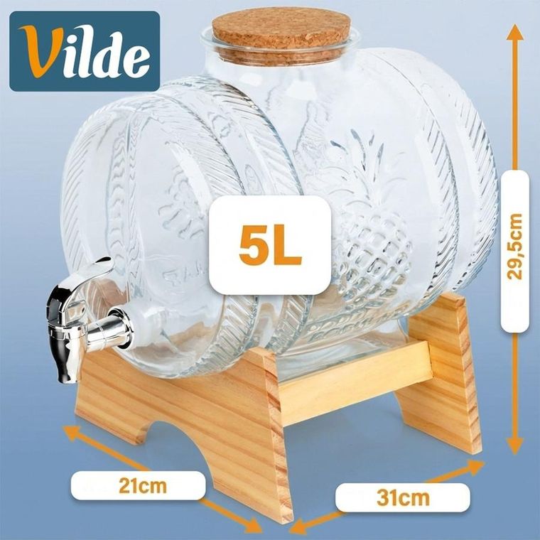 Vilde, słój do napojów z kranikiem i stojakiem, 5l