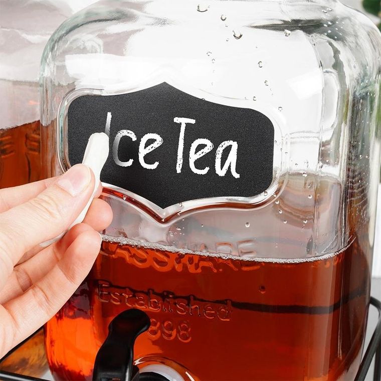 Vilde, słój do napojów z kranikiem i stojakiem, czarny, 2-4l, 3 elementy