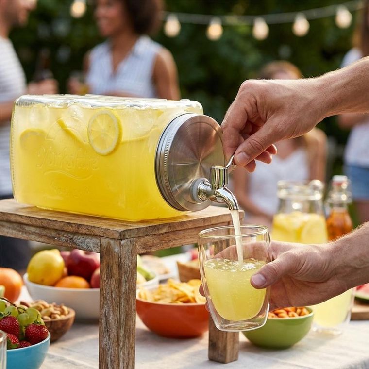 Vilde, słój do napojów z kranikiem, szklany, do lodówki, 3,3l