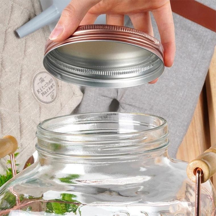 Vilde, słój szklany do napojów z kranikiem i stojakiem, 4,2l