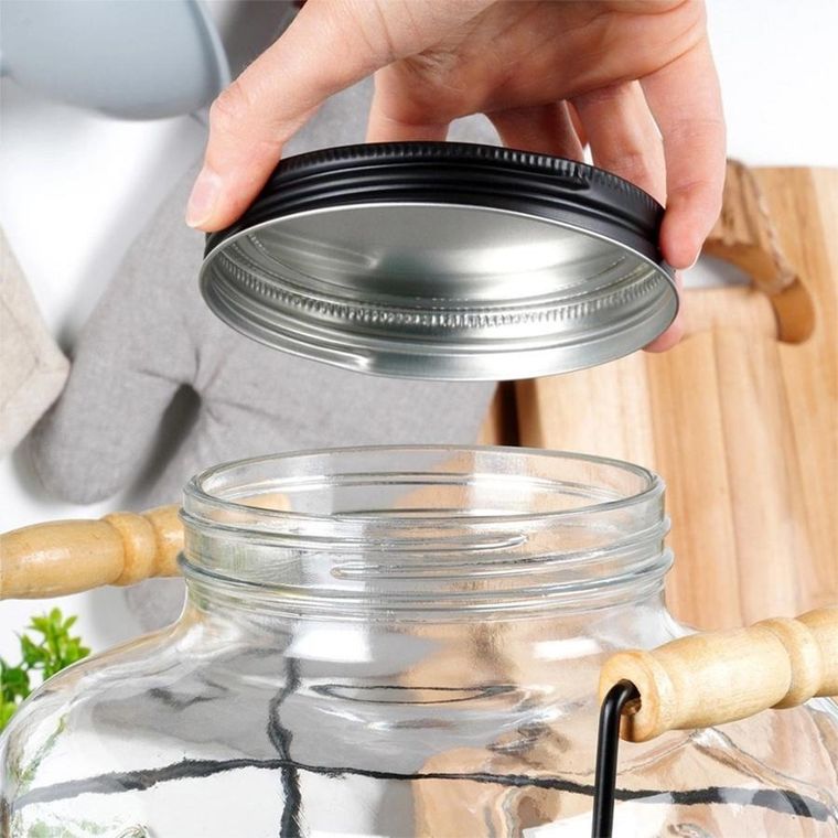 Vilde, słój szklany do napojów z kranikiem i stojakiem, 5,5l