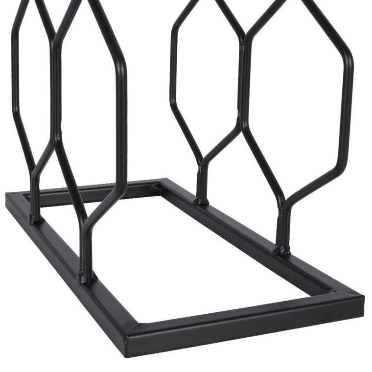 Vilde, stojak metalowy na wino, czarny, 8 butelek, 23-11-48 cm