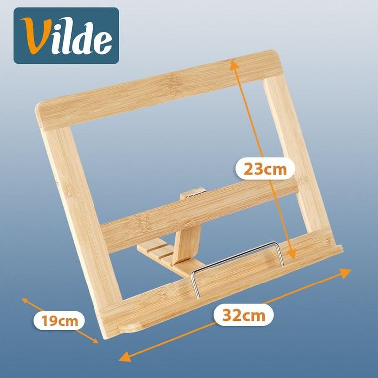 Vilde, stojak na książkę kucharską, bambusowy, regulowany