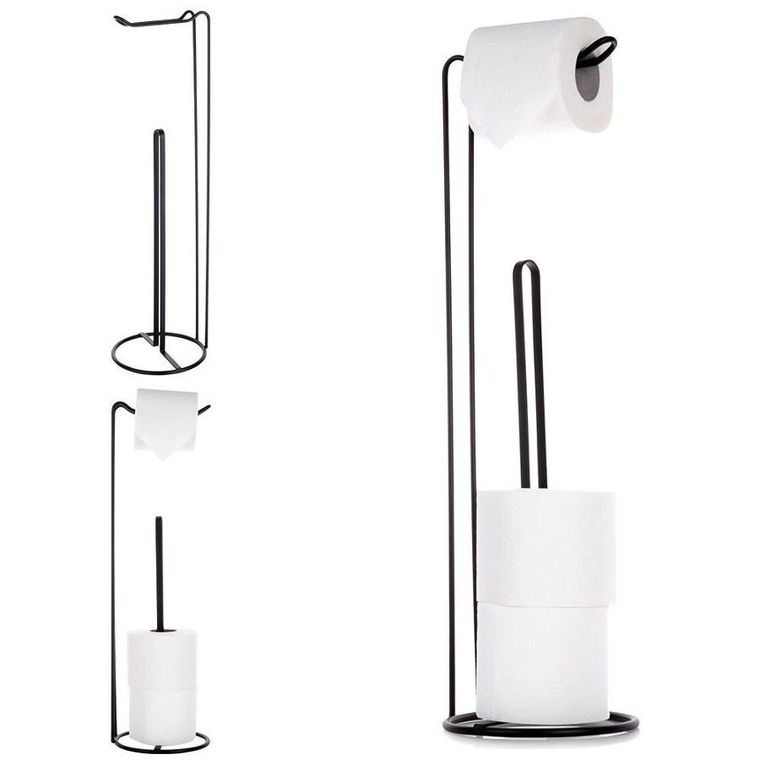 Vilde, stojak na papier toaletowy, metalowy czarny, 54 cm