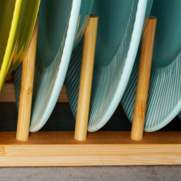 Vilde, stojak na pokrywki i talerze bambusowy, 34.5-12-12 cm