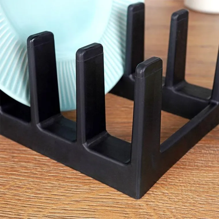 Vilde, stojak na pokrywki i talerze czarny, 28-15-9 cm