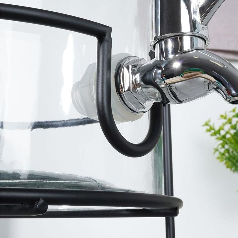 Vilde, stojak pod słój z kranikiem, metalowy, czarny