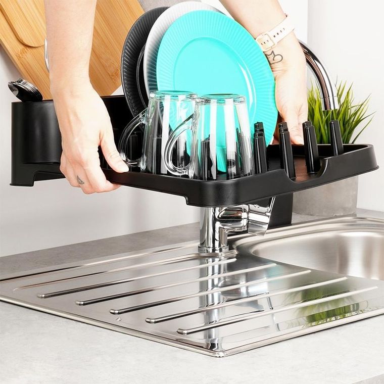 Vilde, suszarka na naczynia, czarna, 41-32,5-11 cm