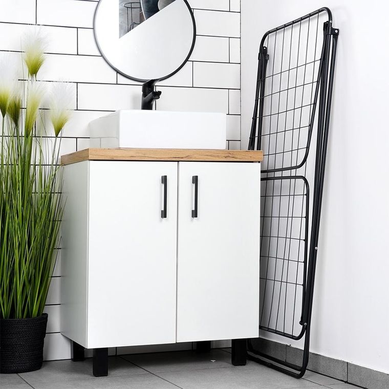 Vilde, suszarka na pranie, metalowa i rozkładana, czarna, 181 cm