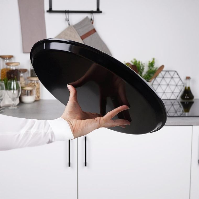 Vilde, taca kelnerska antypoślizgowa, czarna, 35 cm