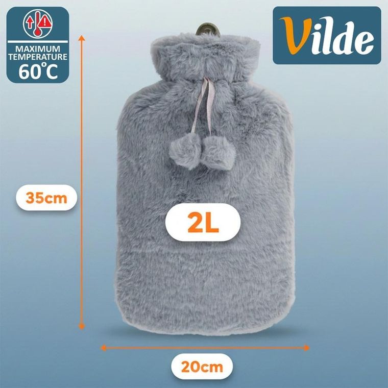 Vilde, termofor z pokrowcem szary, 2 l