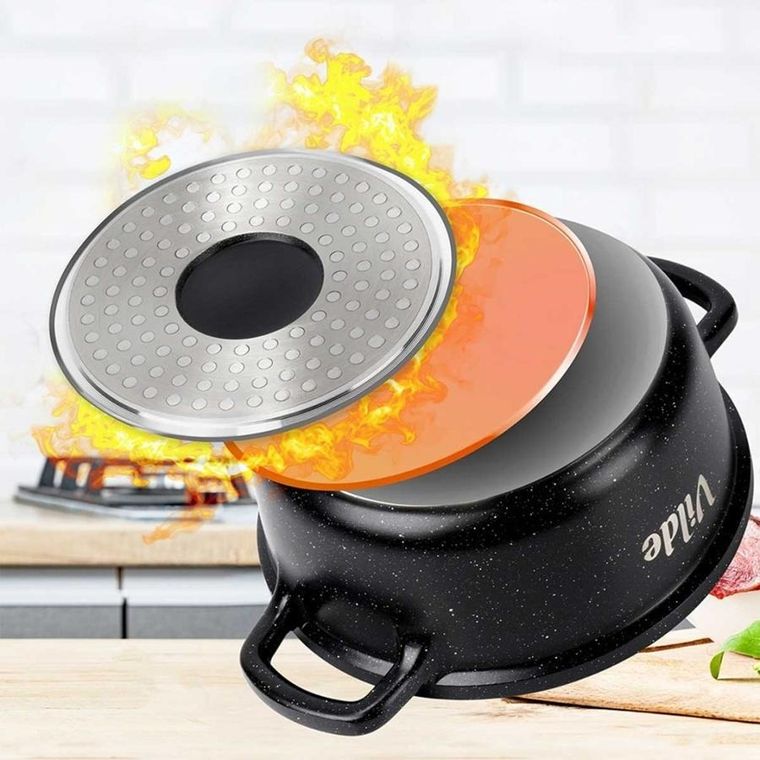 Vilde, Terruna Aroma, garnek ze szklaną pokrywką, granitowy, 16 cm, 1,2l