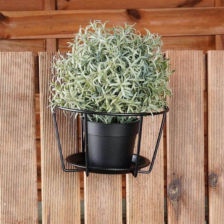 Vilde, uchwyt balkonowy na doniczkę, metalowy, czarny