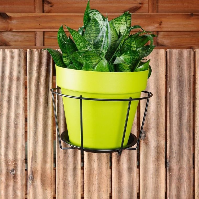 Vilde, uchwyt balkonowy na doniczkę, metalowy, czarny