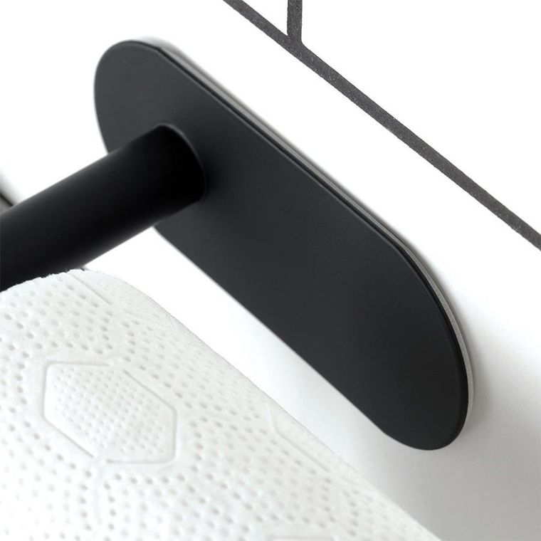 Vilde, uchwyt na papier toaletowy, stalowy, czarny