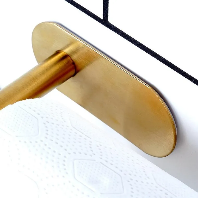 Vilde, uchwyt na papier toaletowy, stalowy, złoty