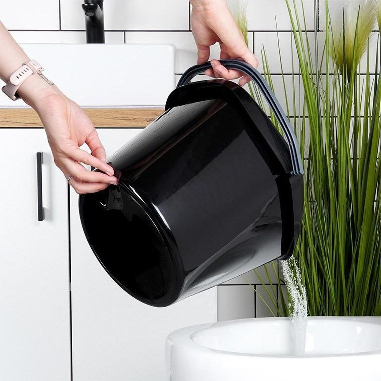 Vilde, wiadro, plastikowe, czarne, 10l