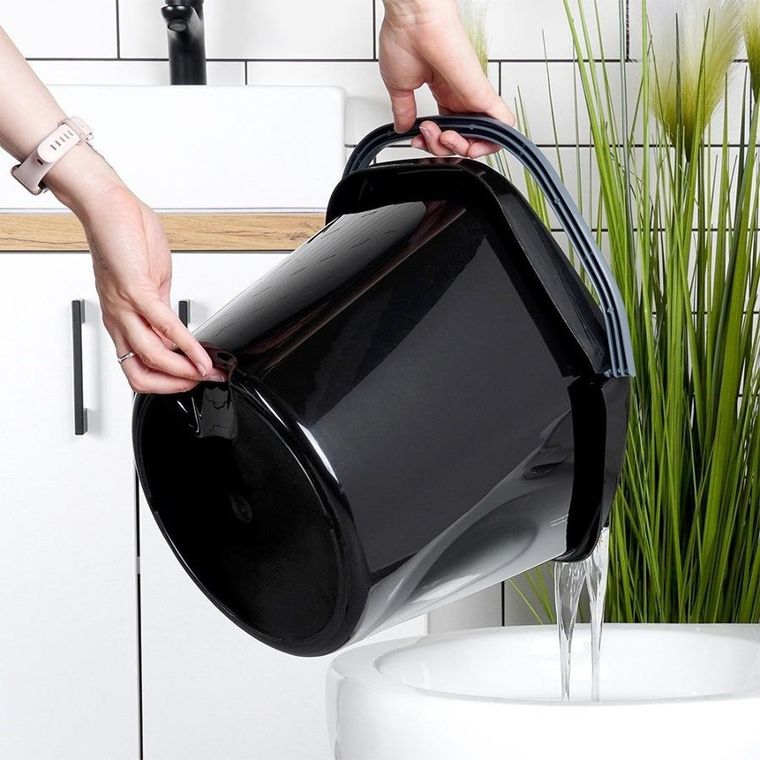 Vilde, wiadro, plastikowe, czarne, 14l