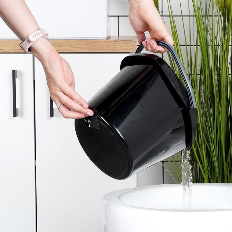 Vilde, wiadro, plastikowe, czarne, 5l