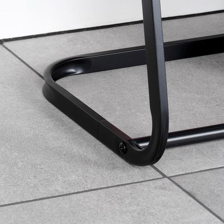 Vilde, wieszak na ręczniki stojący, metalowy, czarny