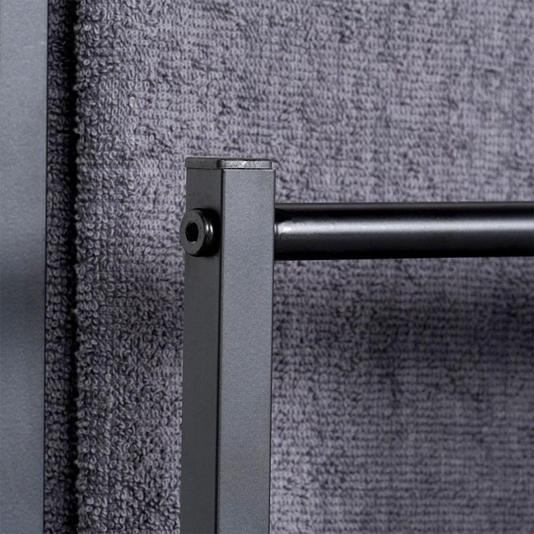 Vilde, wieszak na ręczniki stojący, metalowy, czarny