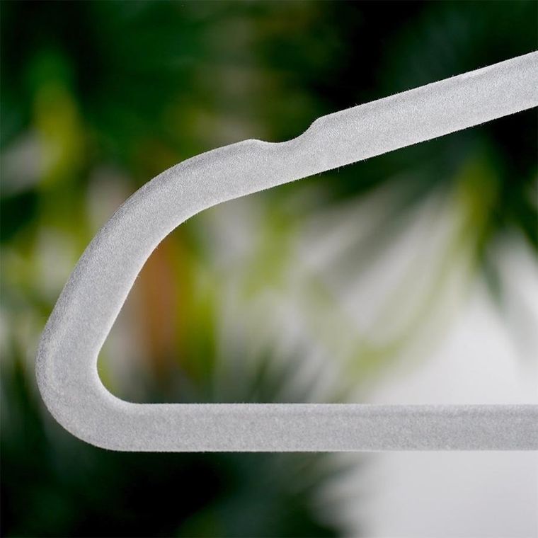 Vilde, wieszaki, na ubrania welurowe, szare obrotowe, 45-24,5 cm, 10 szt.